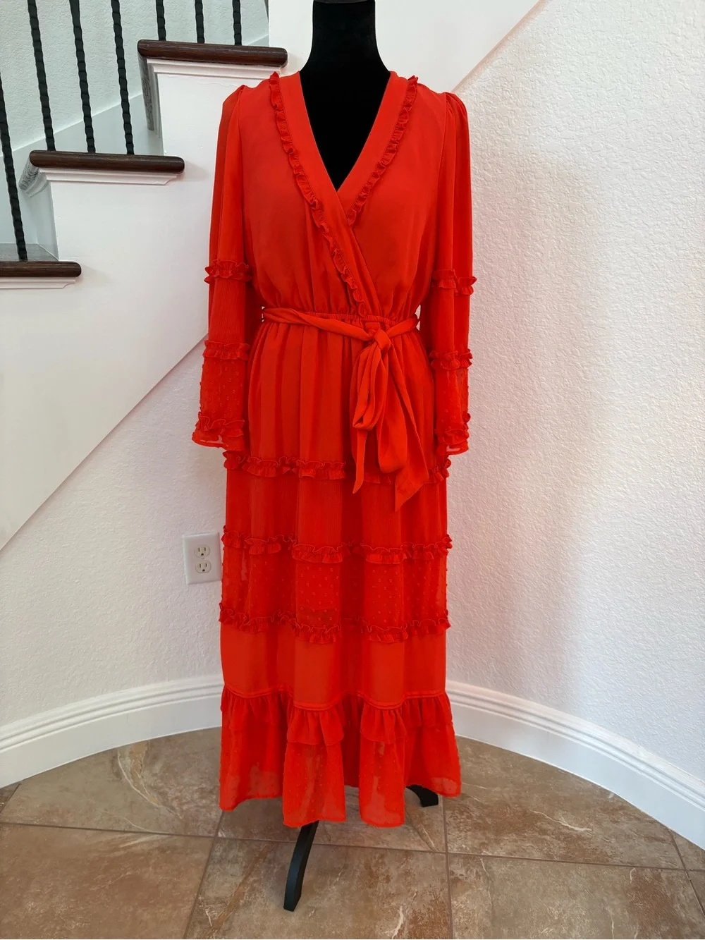alexis red ruffle dress Alexis womens Corsini Mini Dress, L, Red